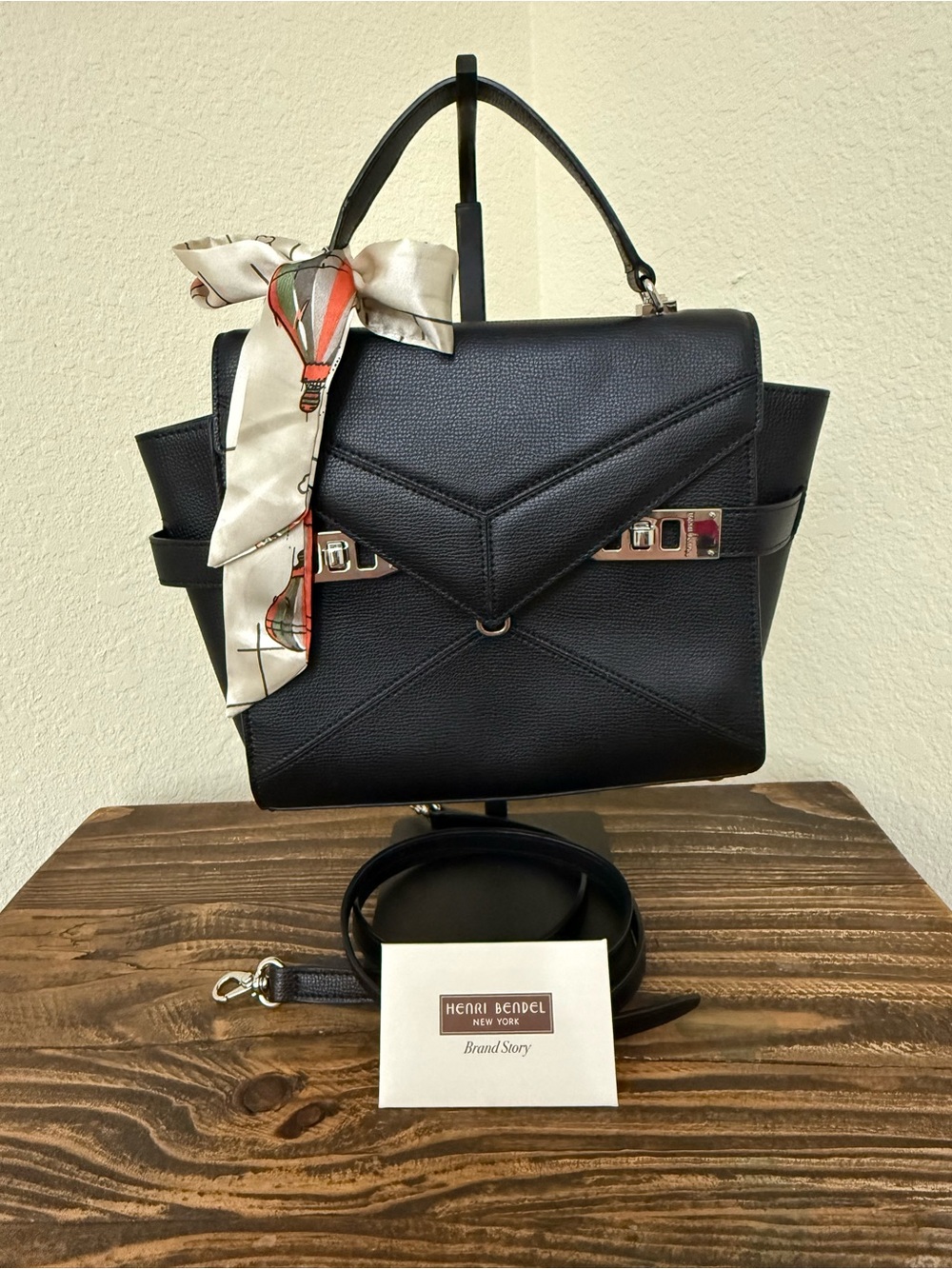 🖤 Henri Bendel Uptown Mini Satchel – Black Pebbled Leather 🖤